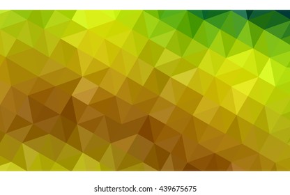 Multicolor green, yellow, orange polygonal illustration, which consist of triangles. Geometric background in Origami style with gradient. Triangular design for your business.
