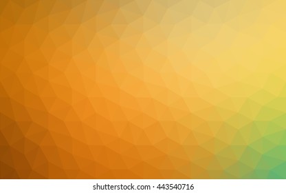 Multicolor green, yellow, orange polygonal illustration, which consist of triangles. Geometric background in Origami style with gradient. Triangular design for your business.
