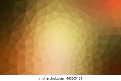 Multicolor green, yellow, orange polygonal illustration, which consist of triangles. Geometric background in Origami style with gradient. Triangular design for your business.