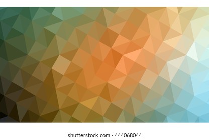 Multicolor green, yellow, orange polygonal illustration, which consist of triangles. Geometric background in Origami style with gradient. Triangular design for your business.