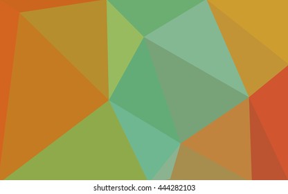 Multicolor green, yellow, orange polygonal illustration, which consist of triangles. Geometric background in Origami style with gradient. Triangular design for your business.