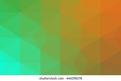 Multicolor green, yellow, orange polygonal illustration, which consist of triangles. Geometric background in Origami style with gradient. Triangular design for your business.