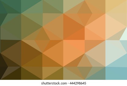 Multicolor green, yellow, orange polygonal illustration, which consist of triangles. Geometric background in Origami style with gradient. Triangular design for your business.