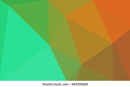 Multicolor green, yellow, orange polygonal illustration, which consist of triangles. Geometric background in Origami style with gradient. Triangular design for your business.