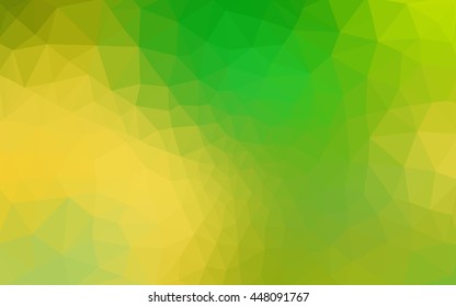 Multicolor green, yellow, orange polygonal illustration, which consist of triangles. Geometric background in Origami style with gradient. Triangular design for your business.