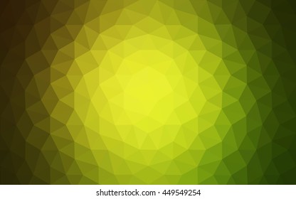 Multicolor green, yellow, orange polygonal illustration, which consist of triangles. Geometric background in Origami style with gradient. Triangular design for your business.