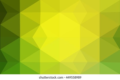 Multicolor green, yellow, orange polygonal illustration, which consist of triangles. Geometric background in Origami style with gradient. Triangular design for your business.