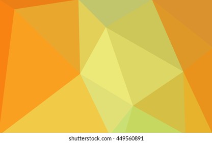 Multicolor green, yellow, orange polygonal illustration, which consist of triangles. Geometric background in Origami style with gradient. Triangular design for your business.