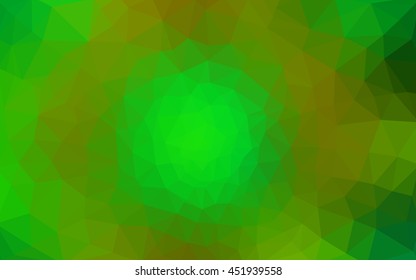 Multicolor green, yellow, orange polygonal illustration, which consist of triangles. Geometric background in Origami style with gradient. Triangular design for your business.