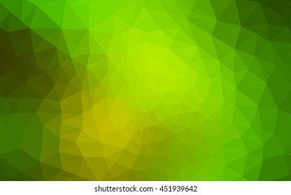 Multicolor green, yellow, orange polygonal illustration, which consist of triangles. Geometric background in Origami style with gradient. Triangular design for your business.