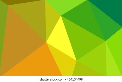 Multicolor green, yellow, orange polygonal illustration, which consist of triangles. Geometric background in Origami style with gradient. Triangular design for your business.