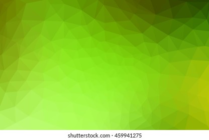 Multicolor green, yellow, orange polygonal illustration, which consist of triangles. Geometric background in Origami style with gradient. Triangular design for your business.