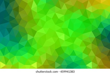 Multicolor green, yellow, orange polygonal illustration, which consist of triangles. Geometric background in Origami style with gradient. Triangular design for your business.
