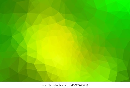 Multicolor green, yellow, orange polygonal illustration, which consist of triangles. Geometric background in Origami style with gradient. Triangular design for your business.