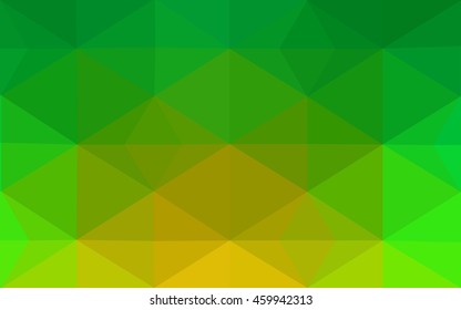 Multicolor green, yellow, orange polygonal illustration, which consist of triangles. Geometric background in Origami style with gradient. Triangular design for your business.