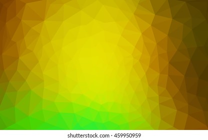 Multicolor green, yellow, orange polygonal illustration, which consist of triangles. Geometric background in Origami style with gradient. Triangular design for your business.