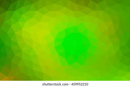 Multicolor green, yellow, orange polygonal illustration, which consist of triangles. Geometric background in Origami style with gradient. Triangular design for your business.