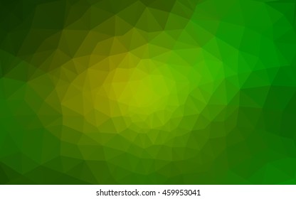 Multicolor green, yellow, orange polygonal illustration, which consist of triangles. Geometric background in Origami style with gradient. Triangular design for your business.