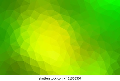 Multicolor green, yellow, orange polygonal illustration, which consist of triangles. Geometric background in Origami style with gradient. Triangular design for your business.