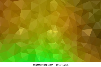 Multicolor green, yellow, orange polygonal illustration, which consist of triangles. Geometric background in Origami style with gradient. Triangular design for your business.