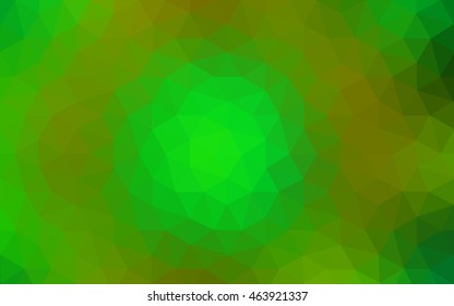 Multicolor green, yellow, orange polygonal illustration, which consist of triangles. Geometric background in Origami style with gradient. Triangular design for your business.