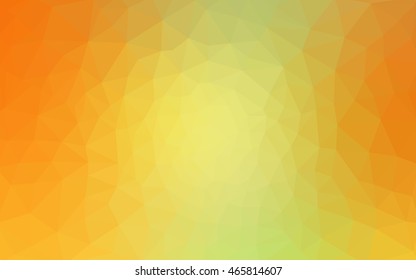 Multicolor green, yellow, orange polygonal illustration, which consist of triangles. Geometric background in Origami style with gradient. Triangular design for your business.