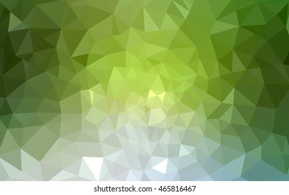 Multicolor green, yellow, orange polygonal illustration, which consist of triangles. Geometric background in Origami style with gradient. Triangular design for your business.