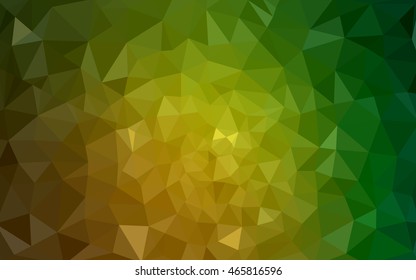 Multicolor green, yellow, orange polygonal illustration, which consist of triangles. Geometric background in Origami style with gradient. Triangular design for your business.