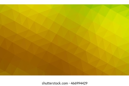 Multicolor green, yellow, orange polygonal illustration, which consist of triangles. Geometric background in Origami style with gradient. Triangular design for your business.