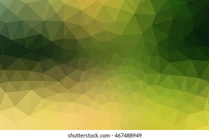 Multicolor green, yellow, orange polygonal illustration, which consist of triangles. Geometric background in Origami style with gradient. Triangular design for your business.