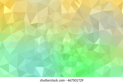 Multicolor green, yellow, orange polygonal illustration, which consist of triangles. Geometric background in Origami style with gradient. Triangular design for your business.