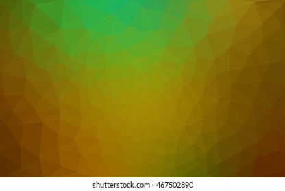 Multicolor green, yellow, orange polygonal illustration, which consist of triangles. Geometric background in Origami style with gradient. Triangular design for your business.