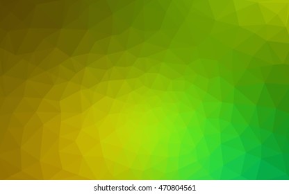 Multicolor green, yellow, orange polygonal illustration, which consist of triangles. Geometric background in Origami style with gradient. Triangular design for your business.