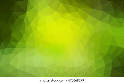 Multicolor green, yellow, orange polygonal illustration, which consist of triangles. Geometric background in Origami style with gradient. Triangular design for your business.