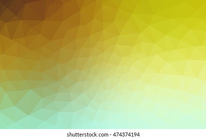 Multicolor green, yellow, orange polygonal illustration, which consist of triangles. Geometric background in Origami style with gradient. Triangular design for your business.