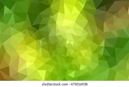 Multicolor green, yellow, orange polygonal illustration, which consist of triangles. Geometric background in Origami style with gradient. Triangular design for your business.