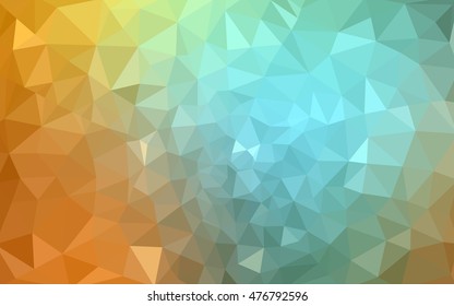 Multicolor green, yellow, orange polygonal illustration, which consist of triangles. Geometric background in Origami style with gradient. Triangular design for your business.