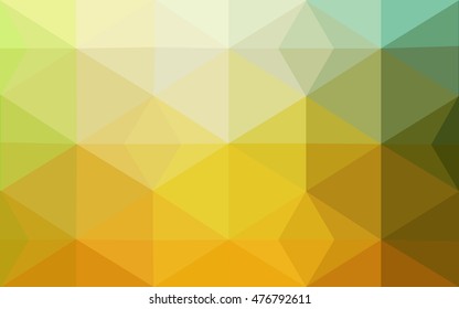 Multicolor green, yellow, orange polygonal illustration, which consist of triangles. Geometric background in Origami style with gradient. Triangular design for your business.