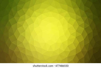 Multicolor green, yellow, orange polygonal illustration, which consist of triangles. Geometric background in Origami style with gradient. Triangular design for your business.