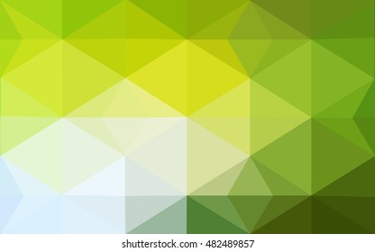 Multicolor green, yellow, orange polygonal illustration, which consist of triangles. Geometric background in Origami style with gradient. Triangular design for your business.