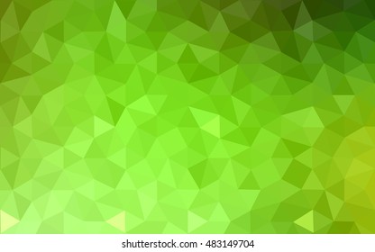 Multicolor green, yellow, orange polygonal illustration, which consist of triangles. Geometric background in Origami style with gradient. Triangular design for your business.