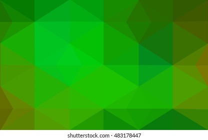 Multicolor green, yellow, orange polygonal illustration, which consist of triangles. Geometric background in Origami style with gradient. Triangular design for your business.