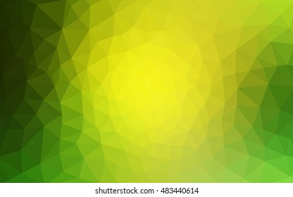Multicolor green, yellow, orange polygonal illustration, which consist of triangles. Geometric background in Origami style with gradient. Triangular design for your business.
