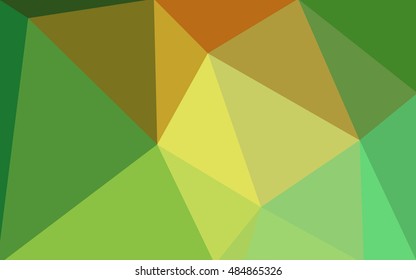 Multicolor green, yellow, orange polygonal illustration, which consist of triangles. Geometric background in Origami style with gradient. Triangular design for your business.