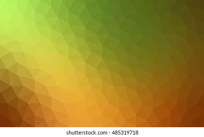 Multicolor green, yellow, orange polygonal illustration, which consist of triangles. Geometric background in Origami style with gradient. Triangular design for your business.