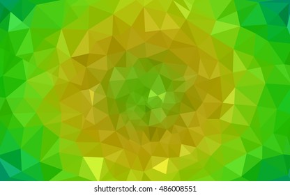 Multicolor green, yellow, orange polygonal illustration, which consist of triangles. Geometric background in Origami style with gradient. Triangular design for your business.