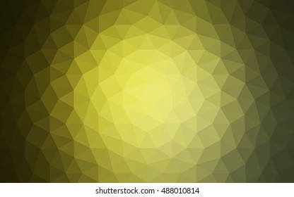 Multicolor green, yellow, orange polygonal illustration, which consist of triangles. Geometric background in Origami style with gradient. Triangular design for your business.