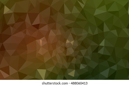 Multicolor green, yellow, orange polygonal illustration, which consist of triangles. Geometric background in Origami style with gradient. Triangular design for your business.
