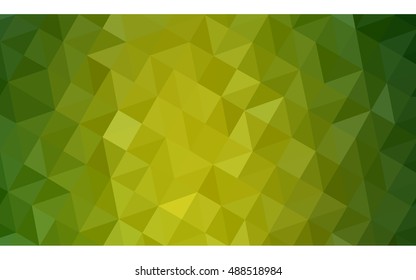 Multicolor green, yellow, orange polygonal illustration, which consist of triangles. Geometric background in Origami style with gradient. Triangular design for your business.