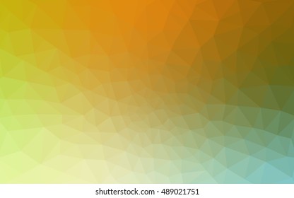 Multicolor green, yellow, orange polygonal illustration, which consist of triangles. Geometric background in Origami style with gradient. Triangular design for your business.